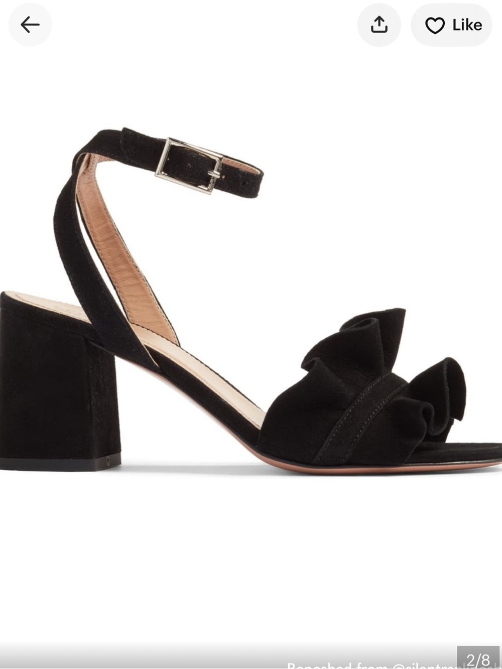 LEWIT ITALY LUCIANA RUFFLE SUEDE HEELS